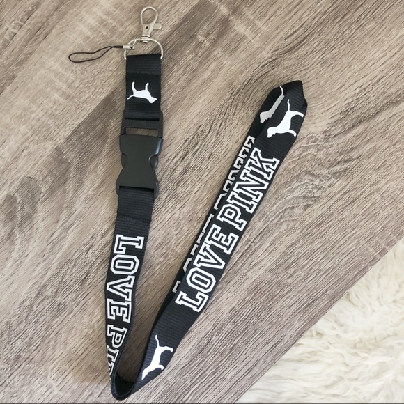 PINK Victoria's Secret Accessories - NEW Victoria’s Secret PINK Dog Lanyard Black White
